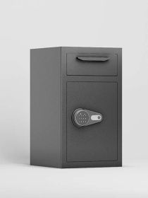 Depository Drop Safe, Front Drop Slot Lock Box with Digital Combination and Anti-Fishing, Silent Deposit Safe Box, Security Money Safe for Cash Slips