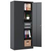 72"H Metal Garage Storage Cabinet, Black Tool Steel Locking Cabinet with Doors and 4 Shelves, Tall Cabinets for Garage Storage Systems Lockable File C