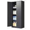 71"H Metal Garage Storage Cabinet, Black Tool Steel Locking Cabinet with Doors and 3 Shelves, Tall Cabinets for Garage Storage Systems Lockable File C