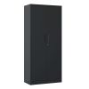 71"H Metal Garage Storage Cabinet, Black Tool Steel Locking Cabinet with Doors and 3 Shelves, Tall Cabinets for Garage Storage Systems Lockable File C