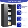 71"H Metal Garage Storage Cabinet, Black Tool Steel Locking Cabinet with Doors and 3 Shelves, Tall Cabinets for Garage Storage Systems Lockable File C