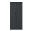 71"H Metal Garage Storage Cabinet, Black Tool Steel Locking Cabinet with Doors and 3 Shelves, Tall Cabinets for Garage Storage Systems Lockable File C