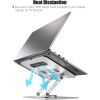 Desktop stand, universal 360 degree dual axis rotating stand for laptops and tablets, heat dissipation, lightweight folding, easy to carry, aluminum a