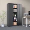 72"H Metal Garage Storage Cabinet, Black Tool Steel Locking Cabinet with Doors and 4 Shelves, Tall Cabinets for Garage Storage Systems Lockable File C