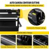 Vinyl Cutter Machine, 34 in / 870 mm Max Paper Feed Cutting Plotter, Automatic Camera Contour Cutting LCD Screen Printer w/Stand Adjustable Force and