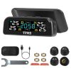 Wireless Solar Car Tire Pressure Monitoring System Auto Tire Pressure Monitor with Built-in Sensors Temperature Alarm for Car SUV Sedan RV